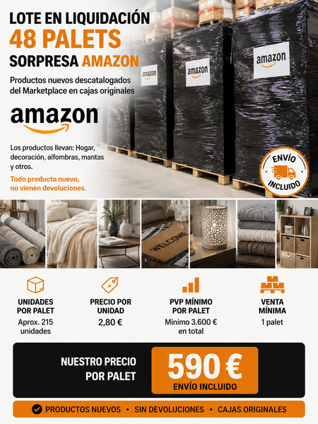 Palets de descatalogados Amazon con productos de hogar nuevos