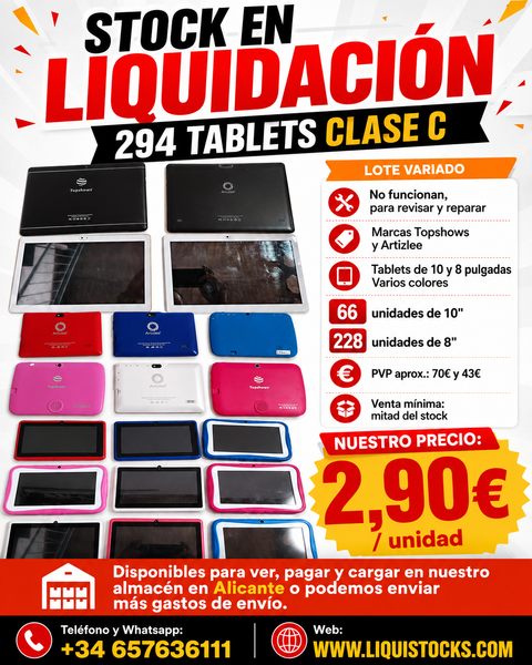 Faulty Topshows and Artizlee tablets for repair or inspection